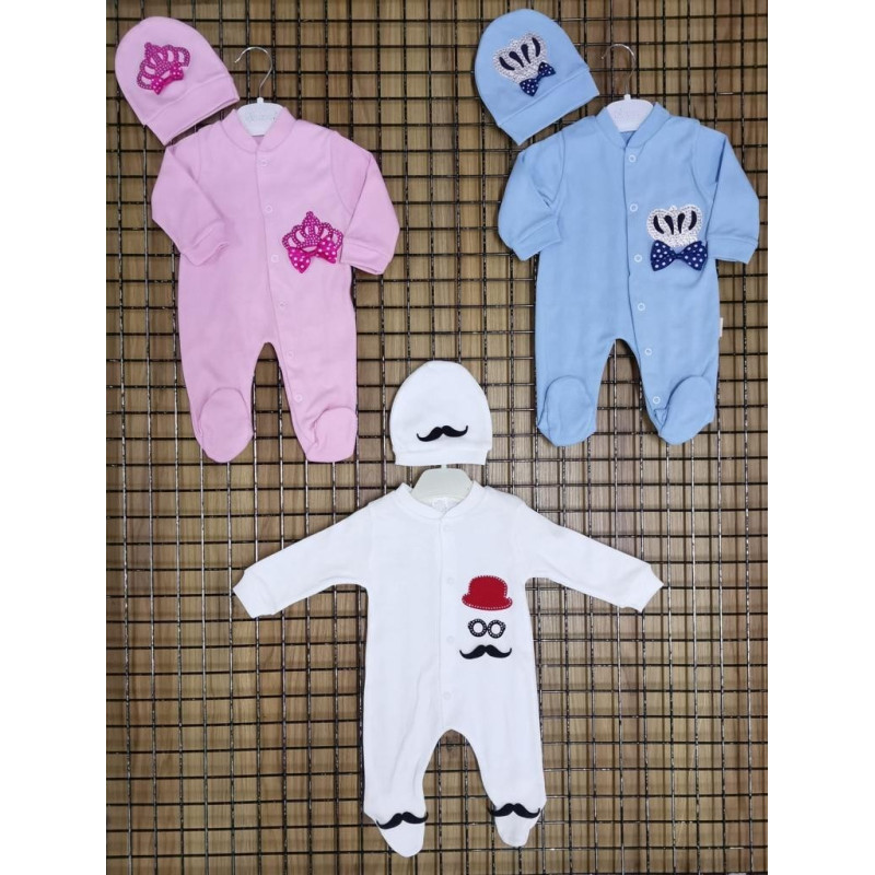 Lot de 6 : Gigoteuse colorée avec motif avec bonnet