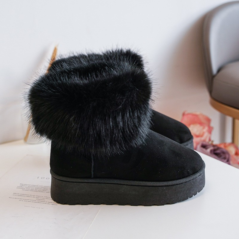 Lot de 12 : Bottines à plateforme en fourrure (36-41)