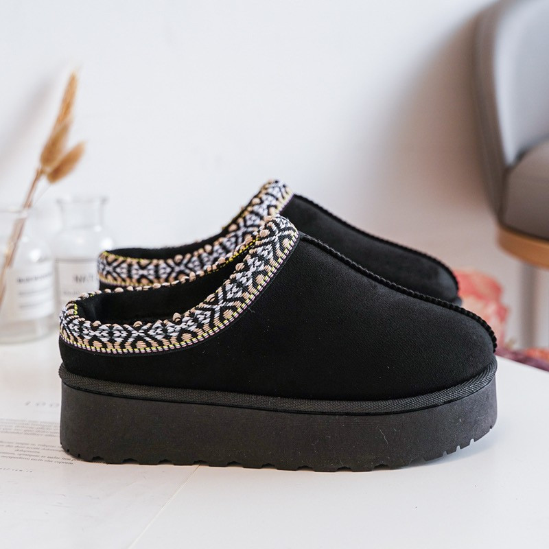 Set of 12: Platform mules with faux fur-lining (36-41)