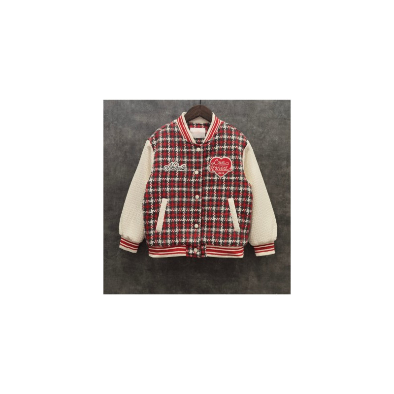 Veste Teddy Varsity En Laine Mixte à Carreaux Vintage CHEVIGNON - Taille XL Bleue