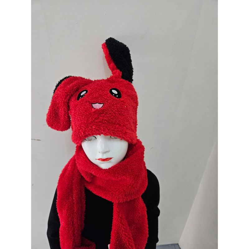 Lot de 3 : Bonnet-écharpe animal (2-7 ans)