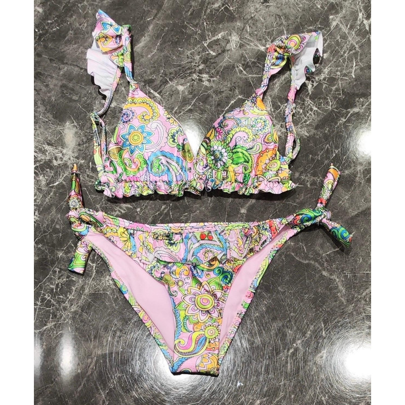 Veel van 5 BIKINI-sets met kleurrijk paisley-patroon