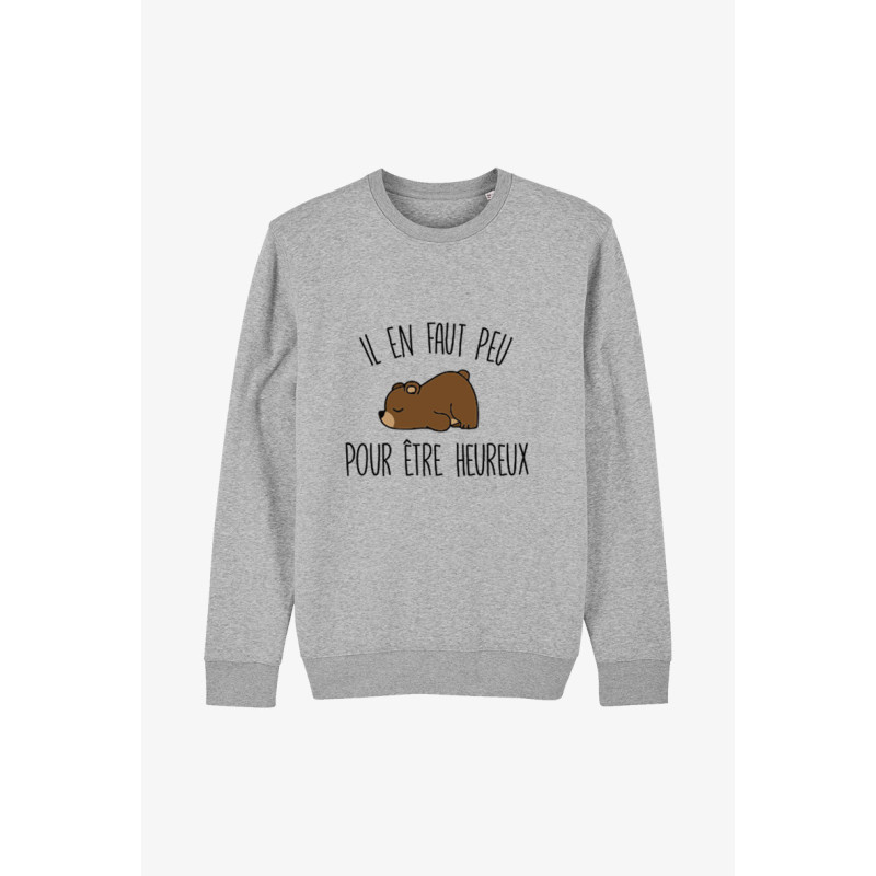 Lot de 8 : Sweat enfant Gris - Il en faut peu pour être heureux