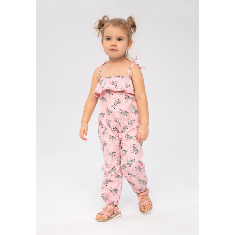 Set van 6: Jumpsuit met bandjes en zebraprint