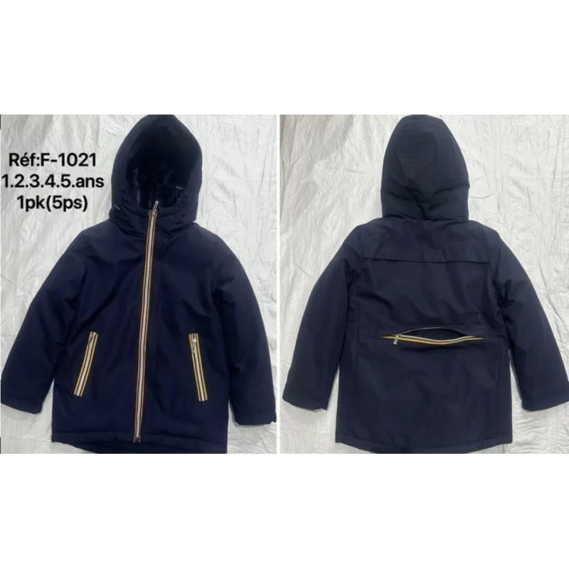 Lot de 5 : Parka unie intérieur fourré (1 à 5ans)