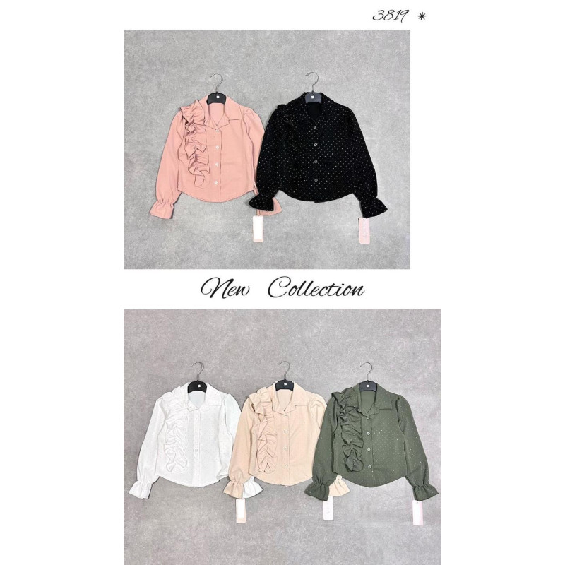 Partij 6 . Glitter-blauwe blouse