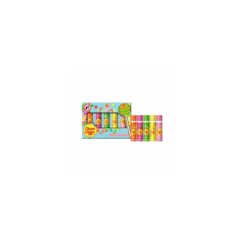 Lot de 6 : Coffret de 5 baumes à lèvres Chupa Chups
