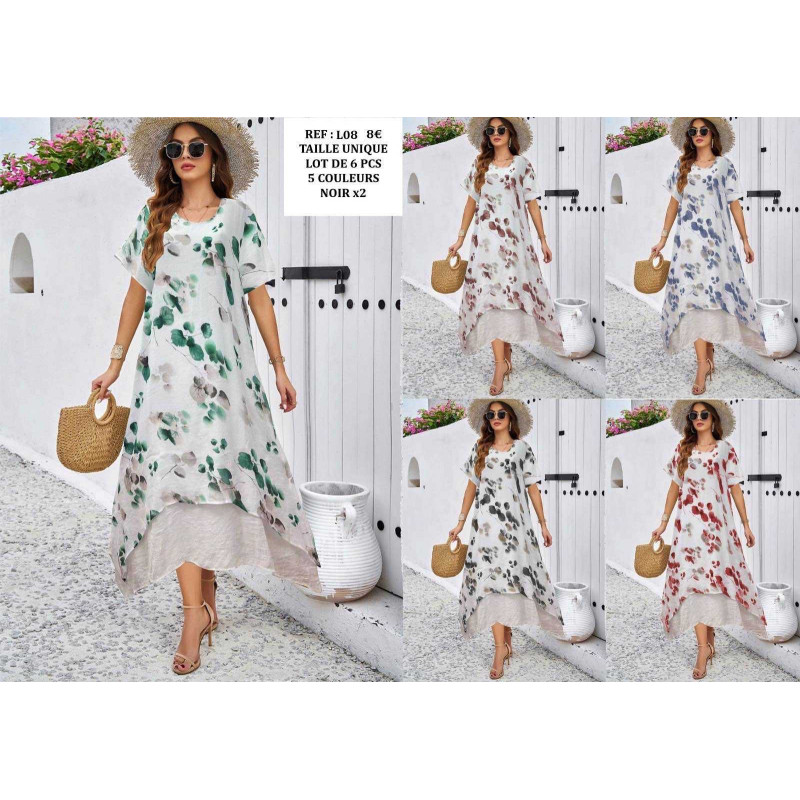Lot mélangé de 6 robes à motifs floraux