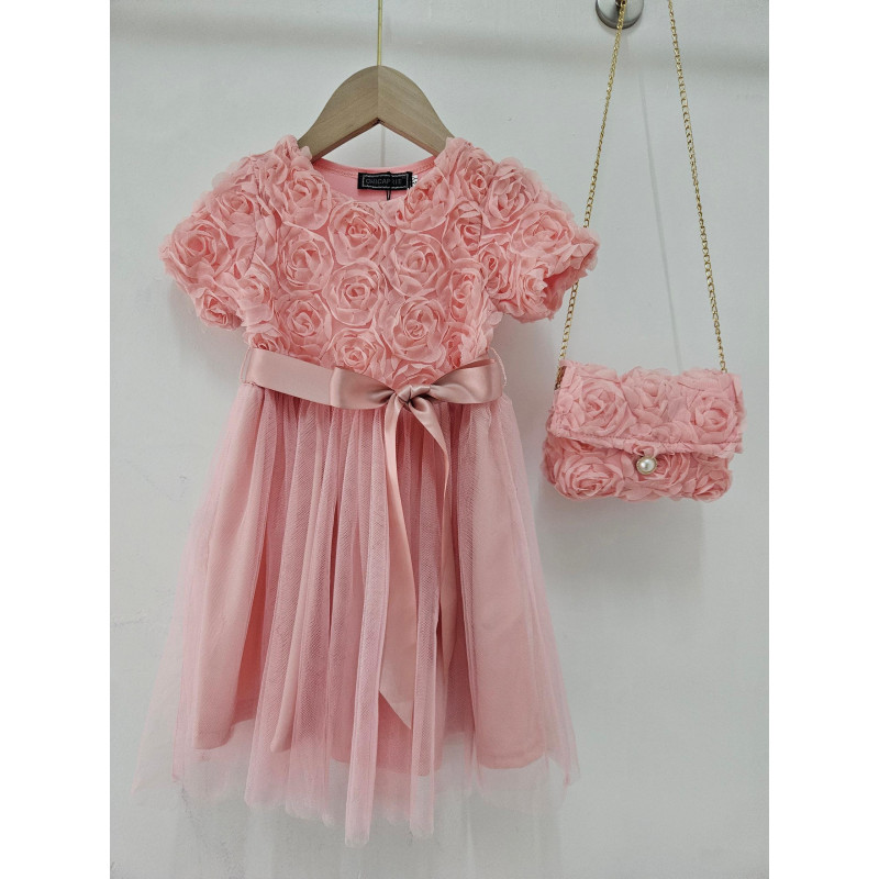 Lot de 6 : Robe de Cérémonie a Tulle Long et Blanche Assortie