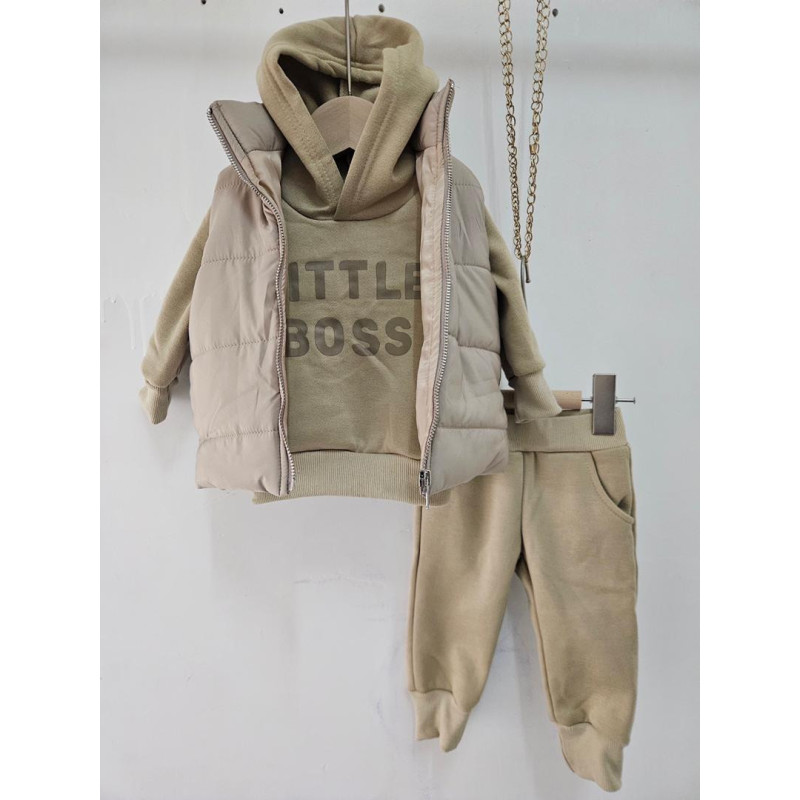 Lot de 7: Ensemble Garçon beige avec doudoune