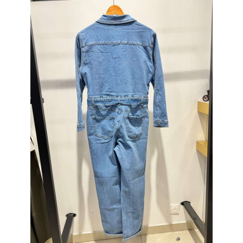 Lot de 10 : Salopette en Jean Femme Coupe Slim Délavée