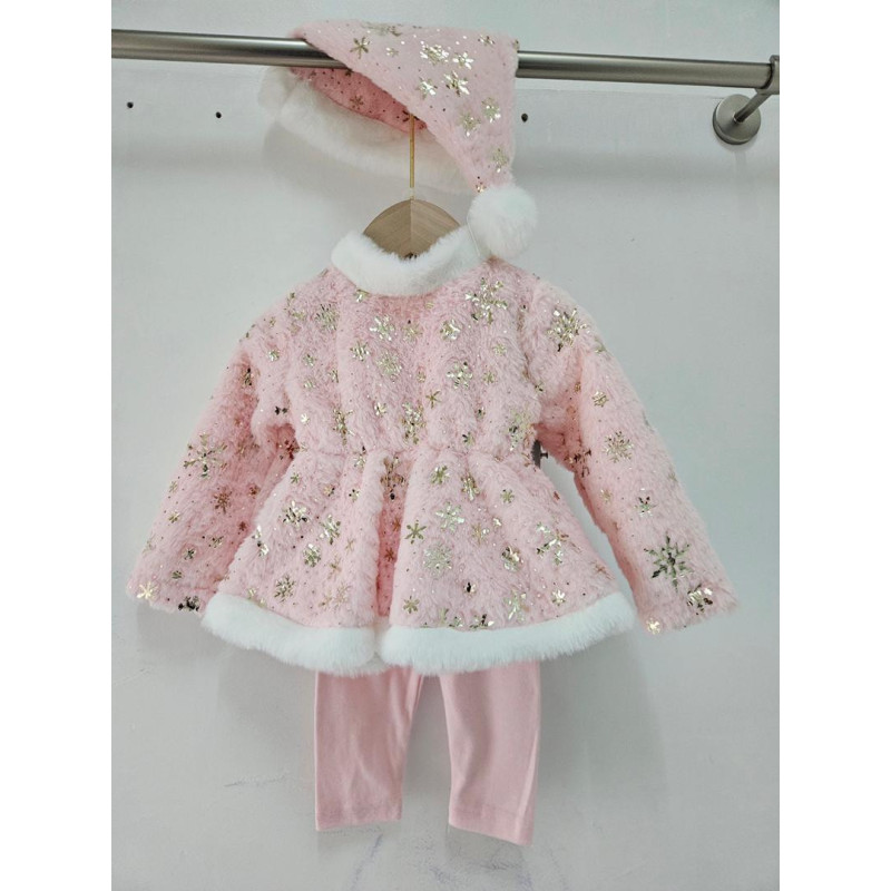 Lot of 6: Body Baby Velvet Christmas "Petit Santa" with Bonnet Assorti