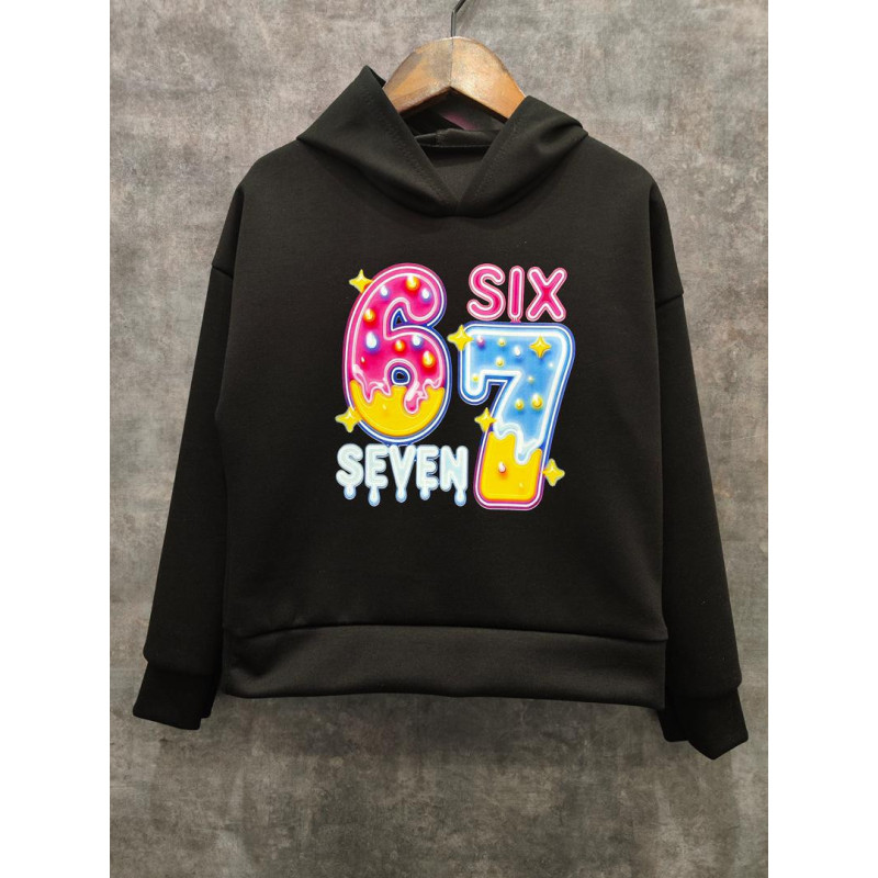 Lot van 6: Children's Hoodie "Iced 67" - Kleurrijke stedelijke stijl