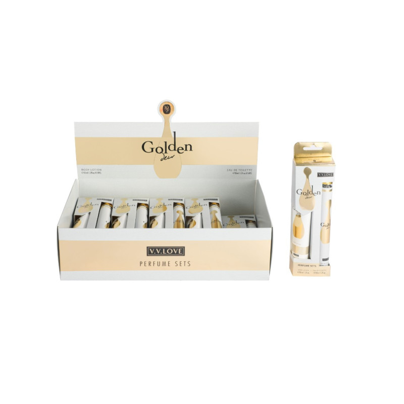 Coffret Parfum Femme GOLDEN – Eau de Toilette & Body Lotion – Format Voyage