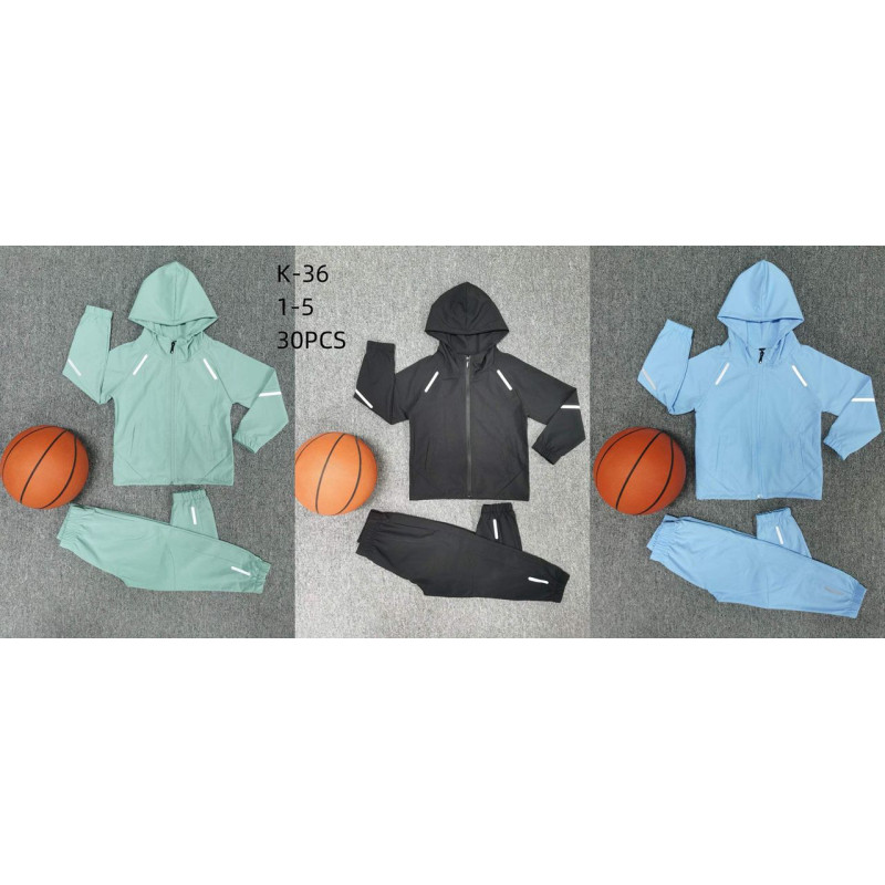 Lot de 15 : Ensemble enfant sport à capuche zippée et pantalon – Style dynamique