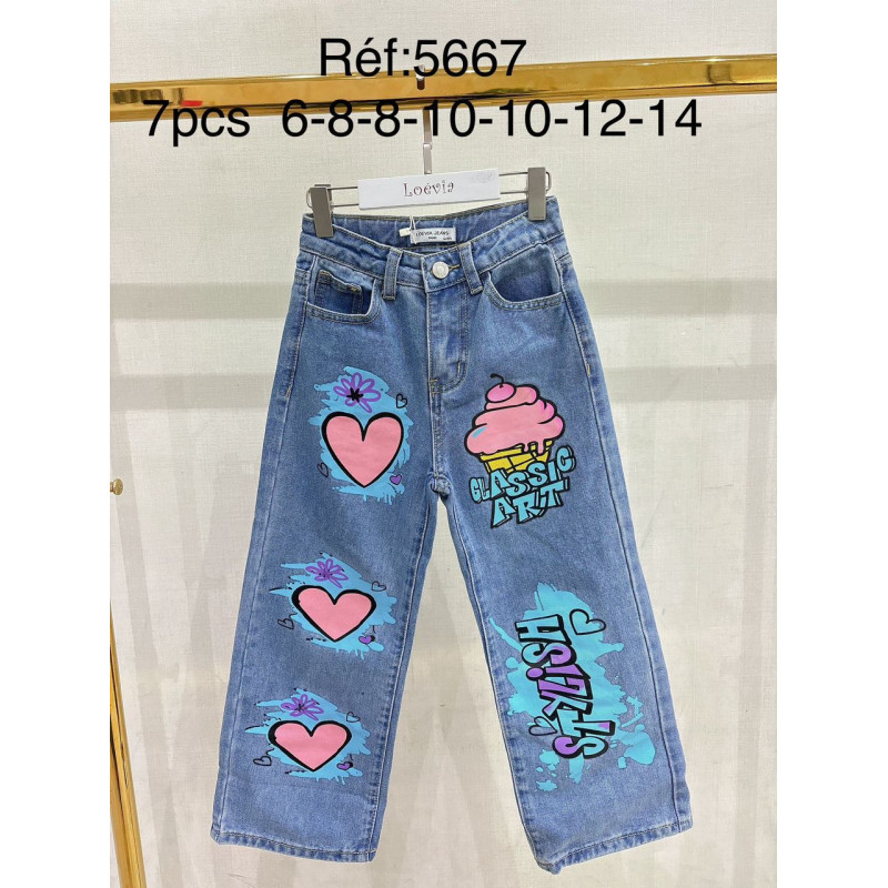 Lot of 7: Jean Girl Printed Graffiti Hearts & Messages - Urban Style and Fun