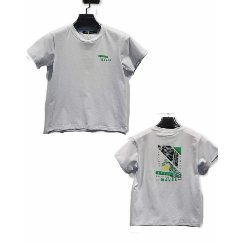 Lot de 12 : T-shirt Enfant “Catch the Waves” – Esprit Estival & Confort Quotidien