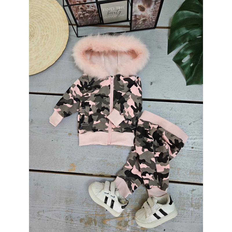 Partij van 6: Camouflage 2 Onderdelen Baby Set - Gevulde Zipjack en Broek met capuchon
