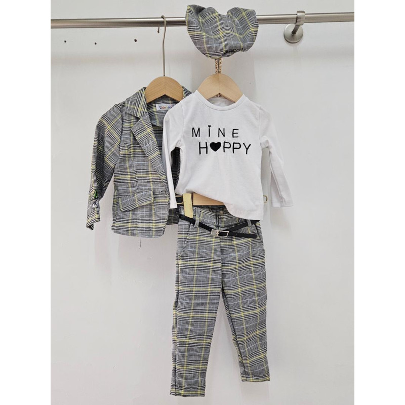 Partij van 6: Baby Girl Girl Set Gedrukt - Jas, T-shirt, Broek & Bandeau