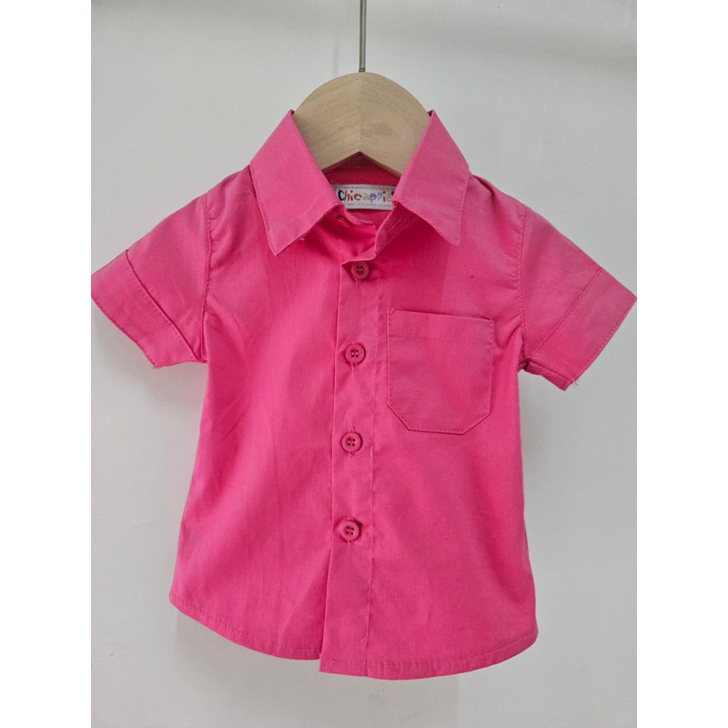 Lot of 6: Short-sleeved baby shirt - Classic cut with pocket