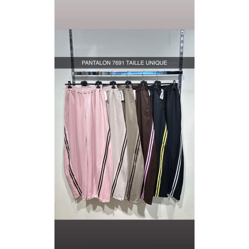 Pantalon femme à bandes latérales