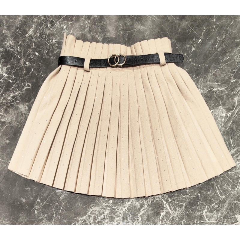 Lot of 6: Rhinestone pleated skirt with belt
