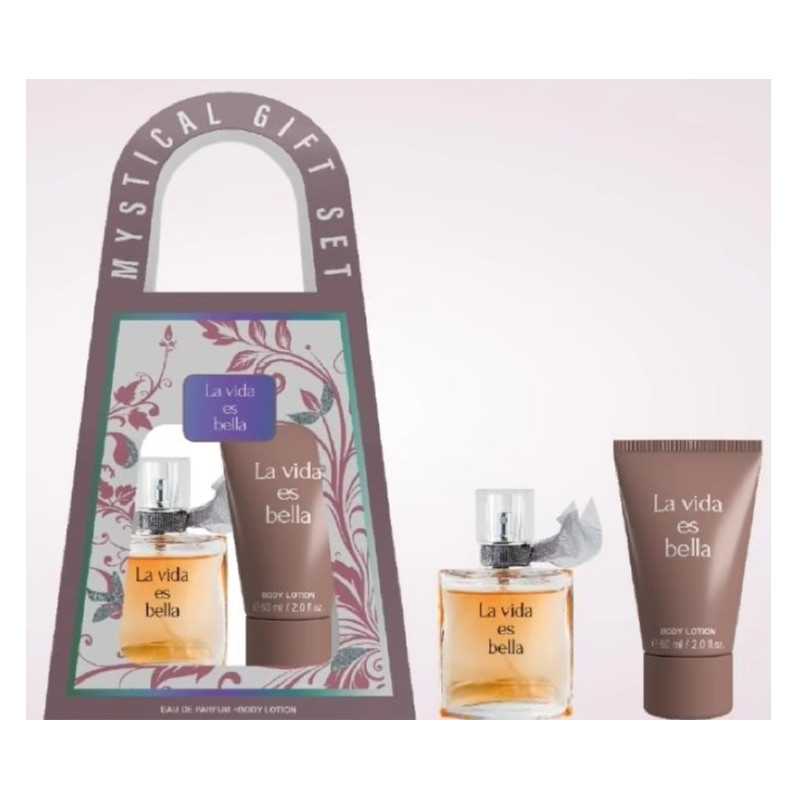 Lot de 6 : Coffret Parfum Femme La Vida Es Bella avec Lotion Corps