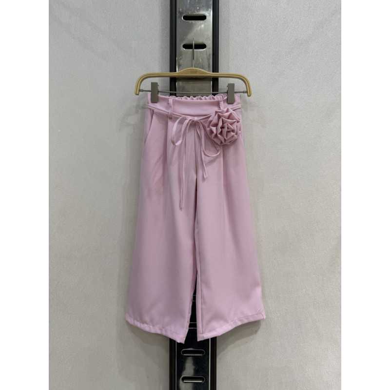Set van 6 : Meisjes Elegante Wijde Broek met Bloem en Tailleband