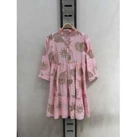 meisjes jurk schelp print boho stijl trendy kinderkleding 4 14 jaar groothandel