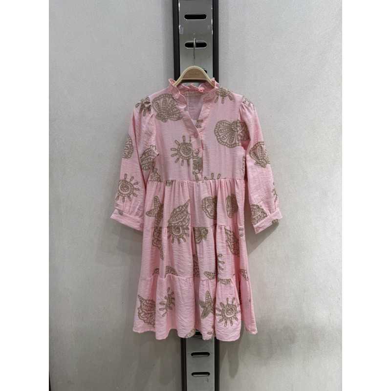 meisjes jurk schelp print boho stijl trendy kinderkleding 4 14 jaar groothandel