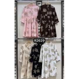 meisjes jurk schelp print boho stijl trendy kinderkleding 4 14 jaar groothandel