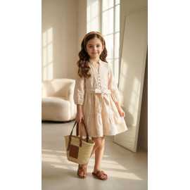 robe fille broderie anglaise avec ceinture mode enfant elegante 4 14 ans grossiste