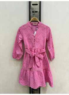 dress girl english embroidery with belt fashion child elegant 4 14 years wholesaler