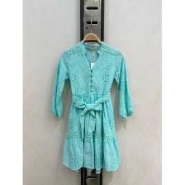 robe fille broderie anglaise avec ceinture mode enfant elegante 4 14 ans grossiste