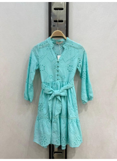 robe fille broderie anglaise avec ceinture mode enfant elegante 4 14 ans grossiste