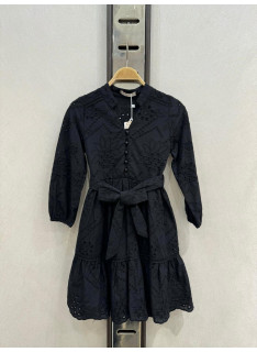robe fille broderie anglaise avec ceinture mode enfant elegante 4 14 ans grossiste