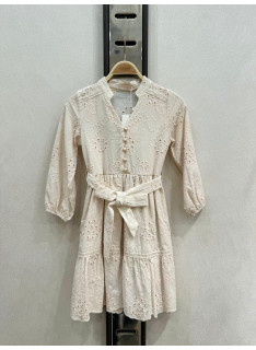 meisjes jurk broderie met ceintuur elegante kinderkleding 4 14 jaar groothandel