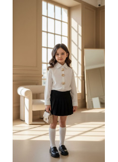 meisjes blouse elegante sierknopen kinderkleding groothandel 4 14 jaar