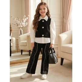 jean fille strass coupe large mode enfant grossiste 4 14 ans