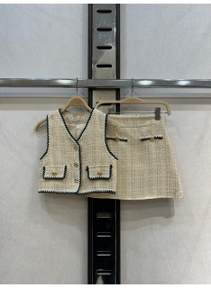 meisjes tweed set gilet en rok elegante kinderkleding groothandel 4 14 jaar