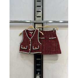 meisjes tweed set gilet en rok elegante kinderkleding groothandel 4 14 jaar