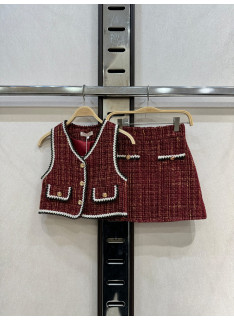 meisjes tweed set gilet en rok elegante kinderkleding groothandel 4 14 jaar