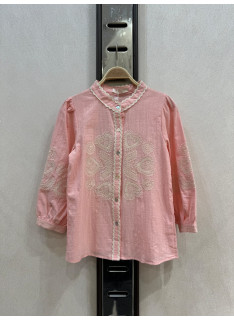 blouse fille brodée manches longues mode enfant grossiste 4 14 ans