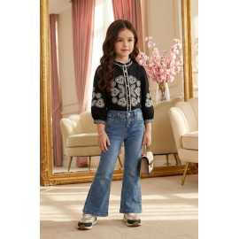 blouse fille brodée manches longues mode enfant grossiste 4 14 ans