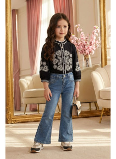 blouse fille brodée manches longues mode enfant grossiste 4 14 ans
