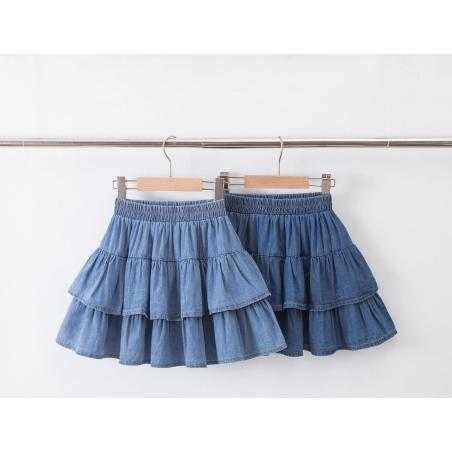 girls denim ruffle skirt kids fashion wholesale