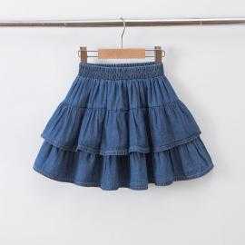 girls denim ruffle skirt kids fashion wholesale
