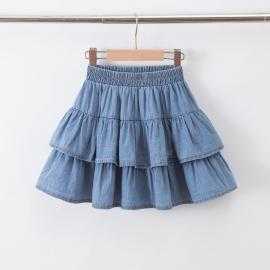 jupe fille denim volants mode enfant grossiste