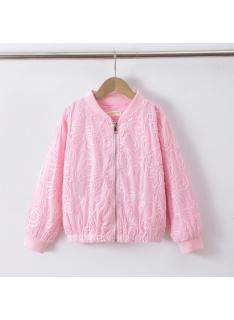 blouson fille zippe fleurs relief mode enfant grossiste