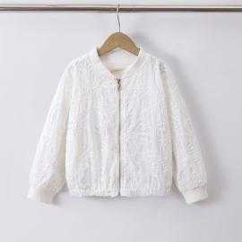 blouson fille zippe fleurs relief mode enfant grossiste